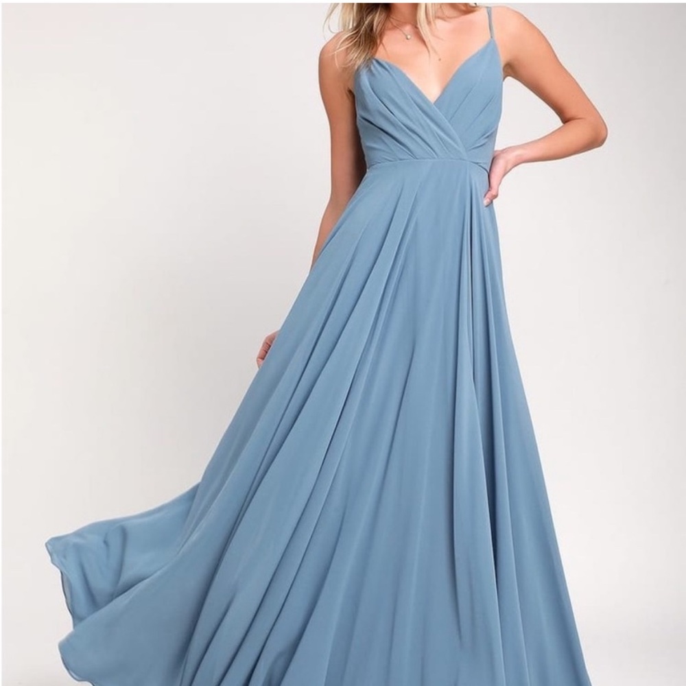 All About Love Maxi Dress Size S slate blue wedding guest bridesmaid formal - Picture 1 of 7